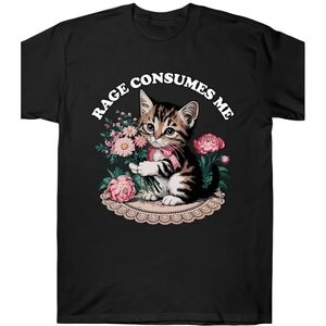 NWT Medium "Rage Consumes Me"  Funny Black T-Shirt